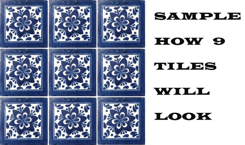 C#009) MEXICAN TILES CERAMIC HAND MADE SPANISH INFLUENCE TALAVERA MOSAIC ART