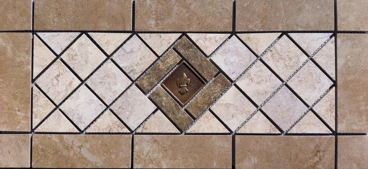 21 3/8″ x 9 7/8″ Tile Medallion – Daltile Affinity tile series, metal accent