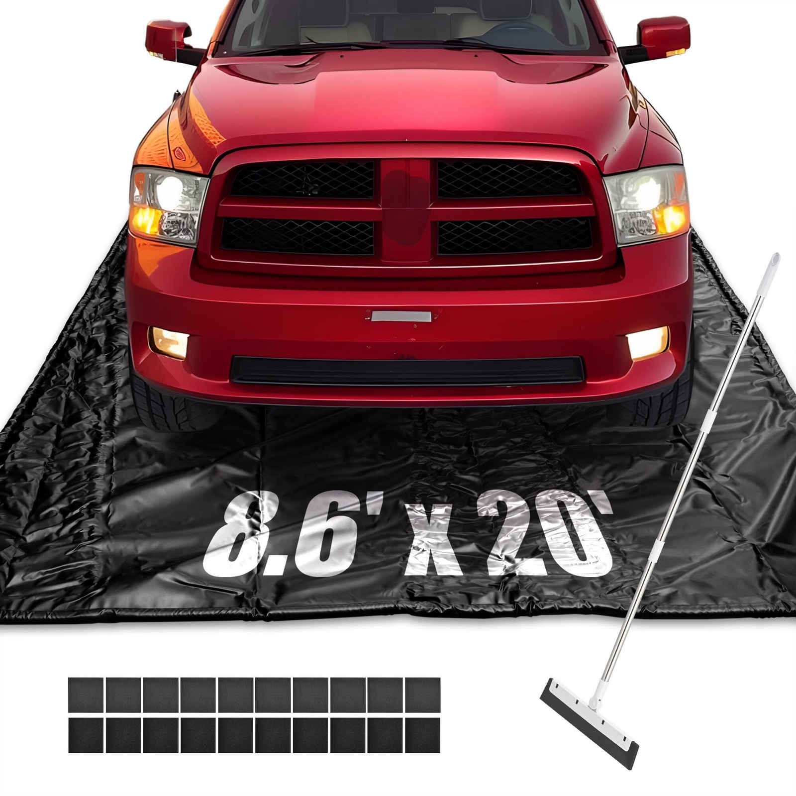 Containment Mat Garage Floor Mat for SUV Snow Mud Rain Compact Size 8’6″x20′