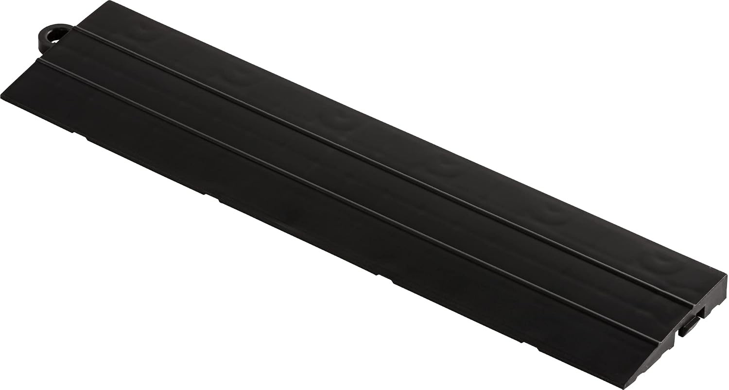 Pegged Edge for Garage Floor Tile 12 x 2.75 x 0.5 in Black 10-Piece Set