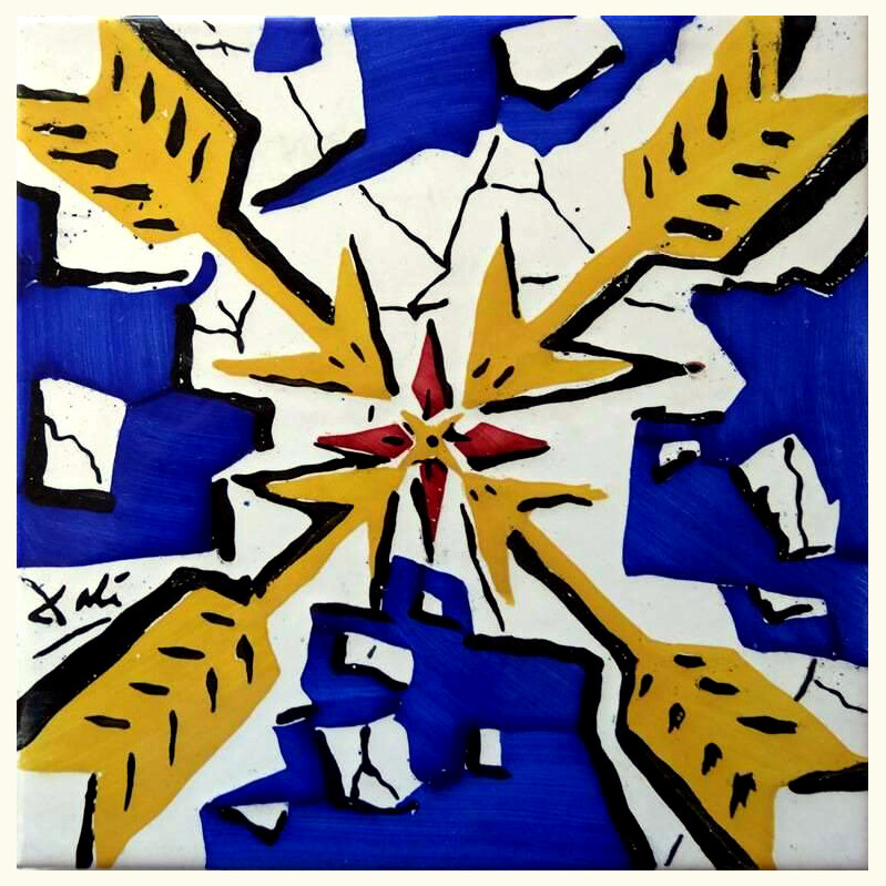 Ceramic Tile Salvador Dali Reproduction Vintage Rare Surrealism Azulejo Majolica