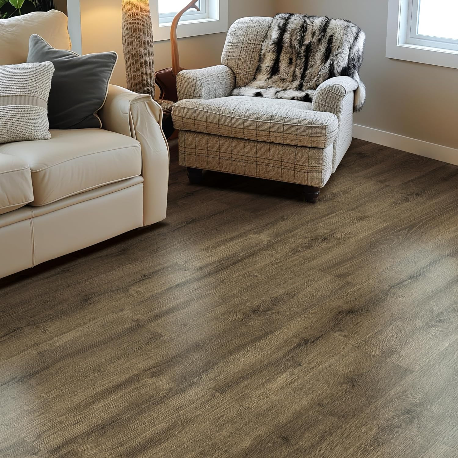 Shelbie 9″x48″ Waterproof Luxury Vinyl Plank Flooring – Welsh Gray, 20 MIL Wear