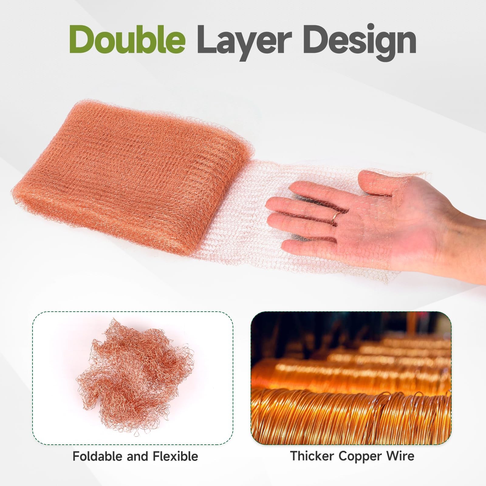Copper Mesh Rodent Control, 4in x 30ft Premium Copper Wool Ideal for Hole Blo…