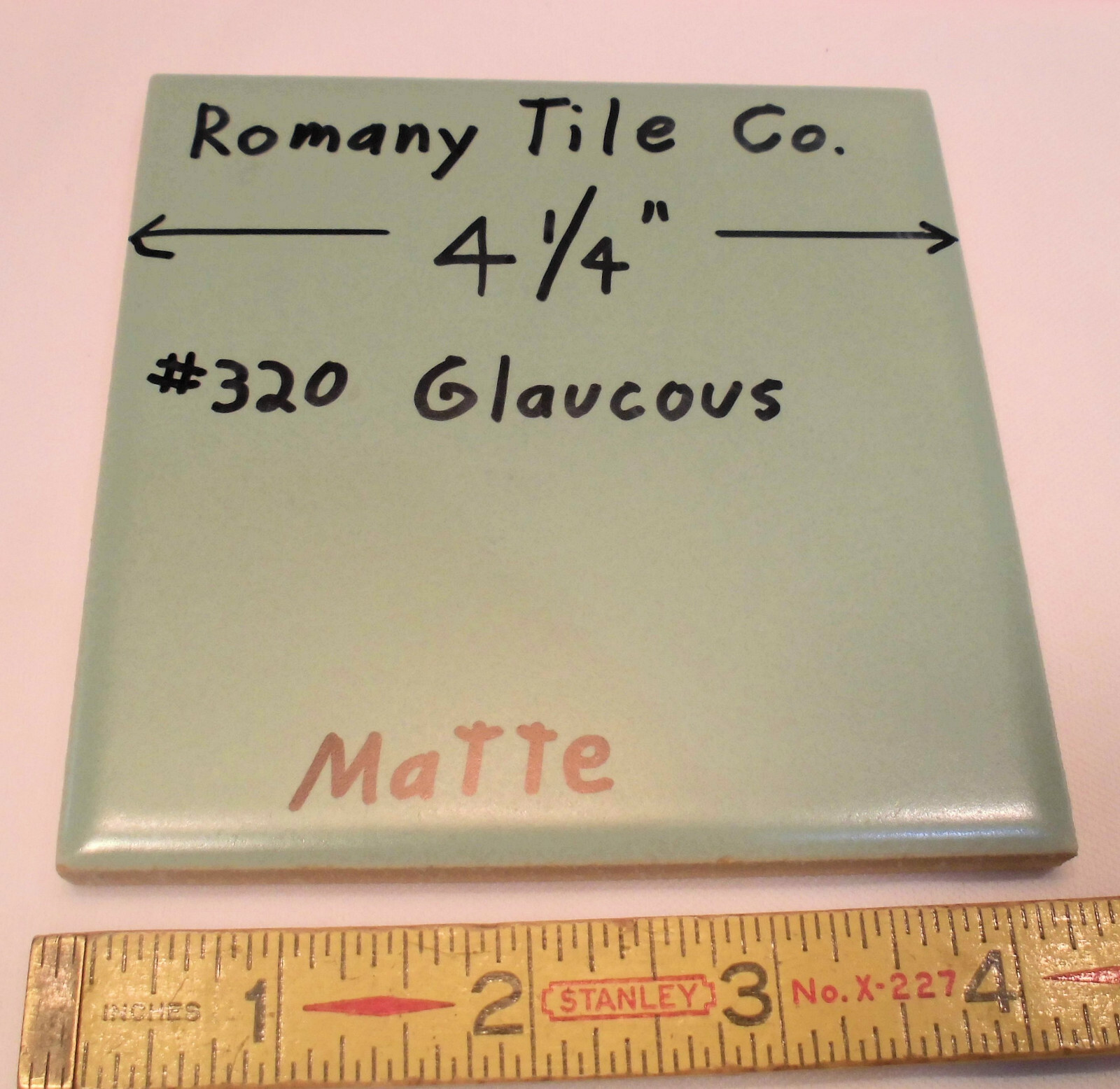 1 pcs. Vintage *Bluest-Green* Ceramic Tile…4-1/4″ Matte Finish by Romany NOS