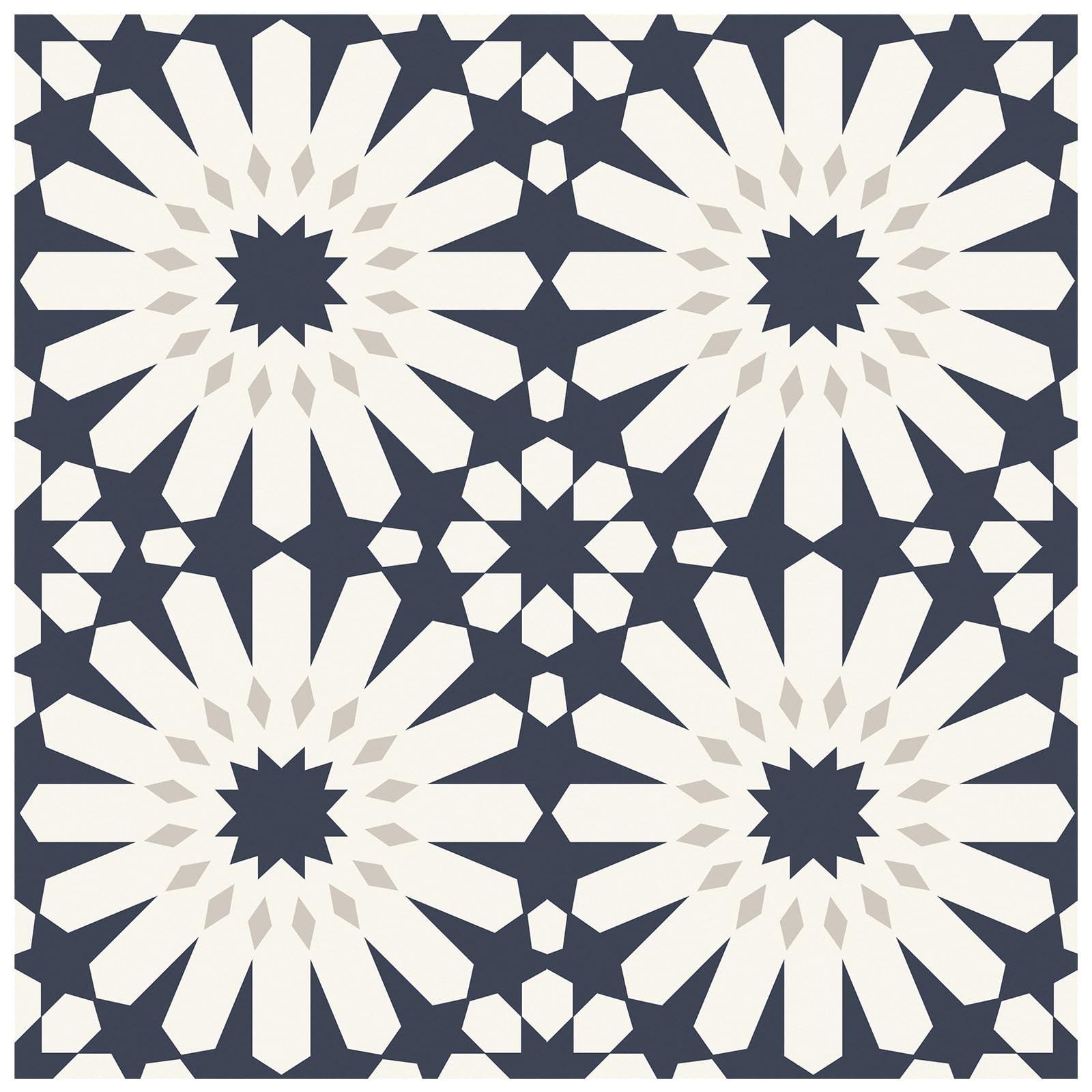 MORCART 20pc 7.87″ Dark Blue Floral Floor Tile