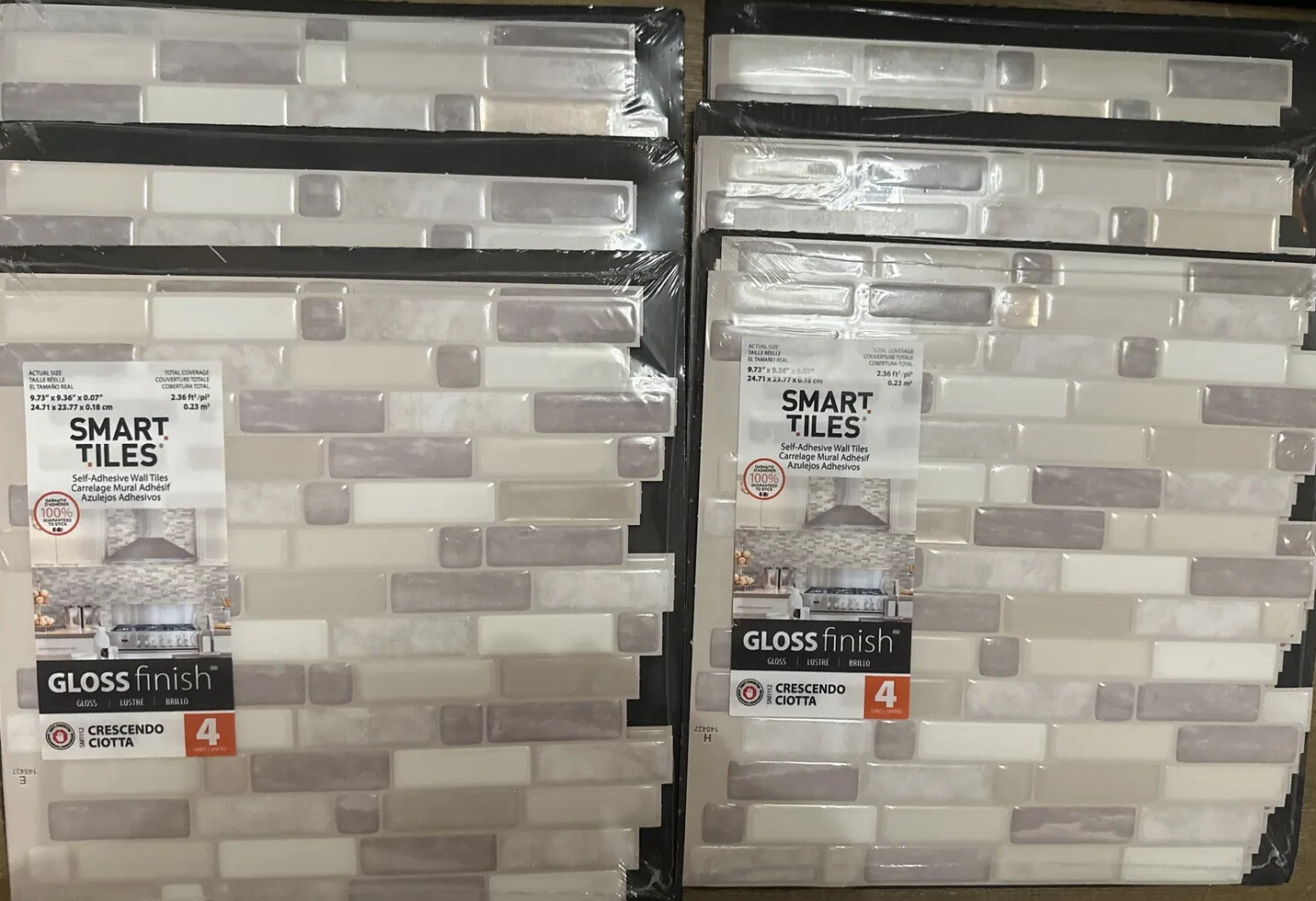 SMART TILES Crescendo Ciotta- DIY Vinyl Peel & Stick Backsplash 20 Sq Ft Boat RV