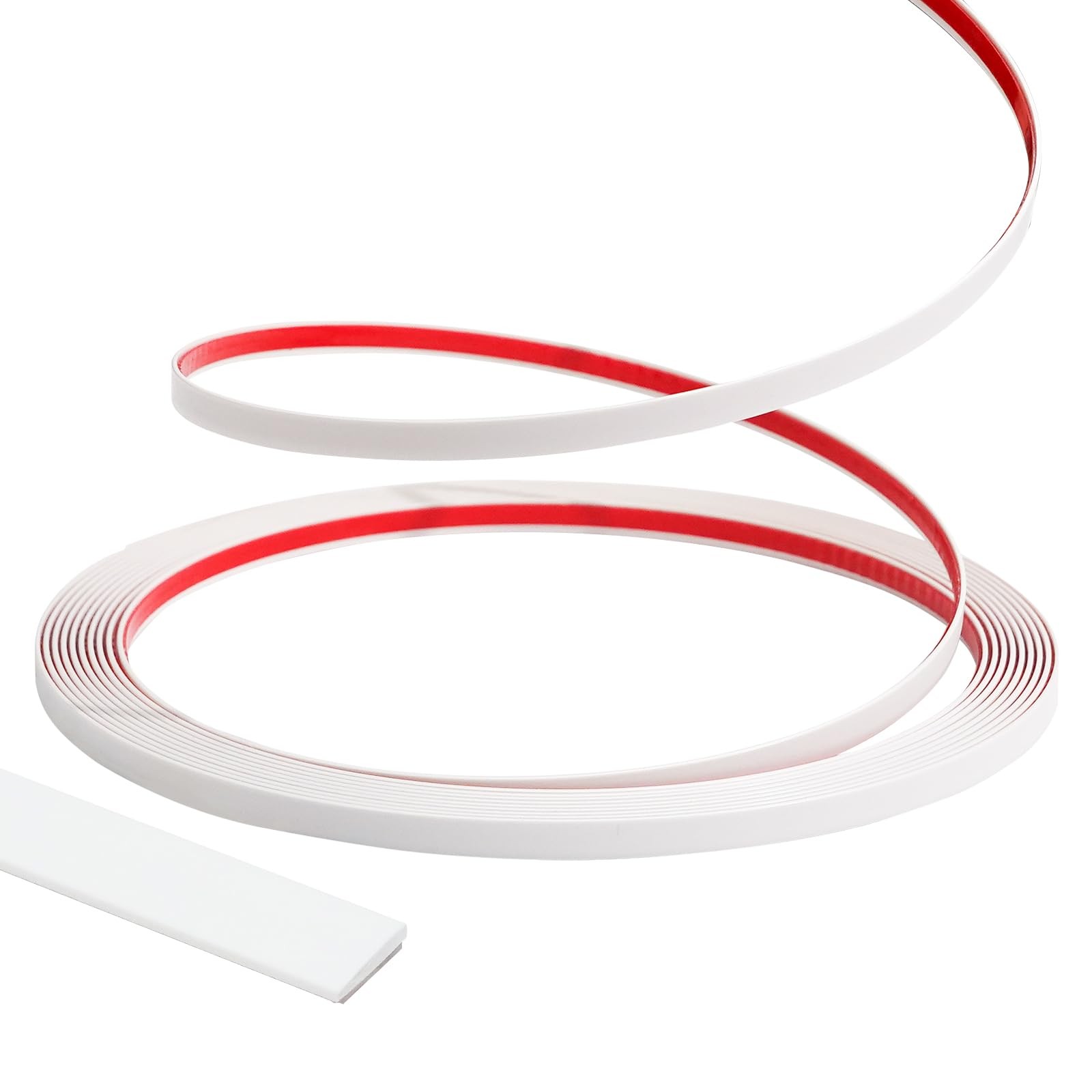 20Ft Peel and Stick Wall Molding Trim 0.25in White Paintable Waterproof