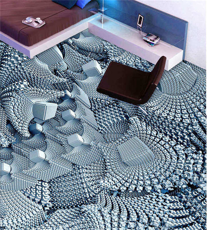 Dense Metal Blocks 3D Floor Mural Photo Flooring Wallpaper Home Print Decoration