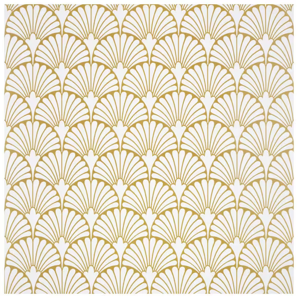 Art Deco Manhattan White 11-3/4 In. X 11-3/4 In. Porcelain Floor and Wall Tile (