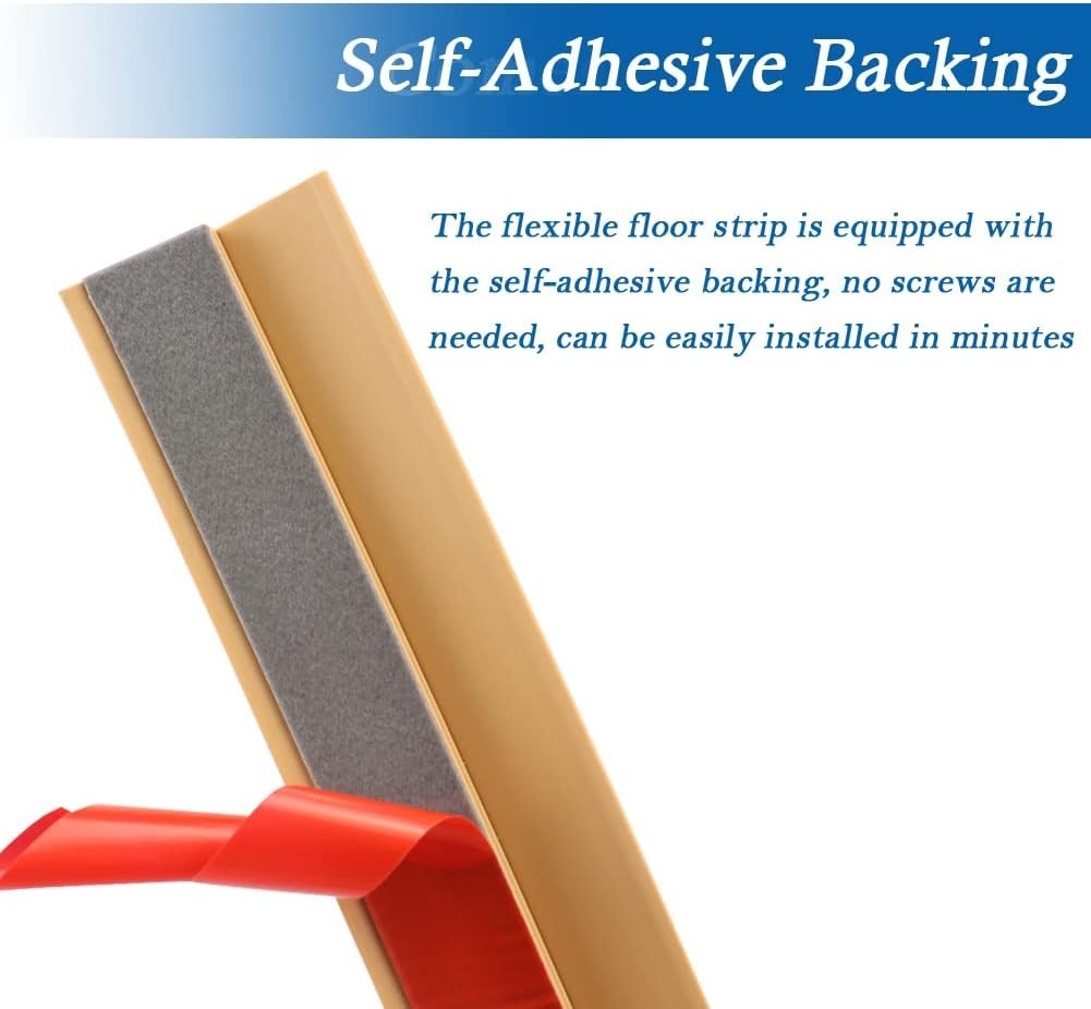 Floor Transition Strip Self Adhesive 5mm, 10Ft, Wood Grain Light Brown-New
