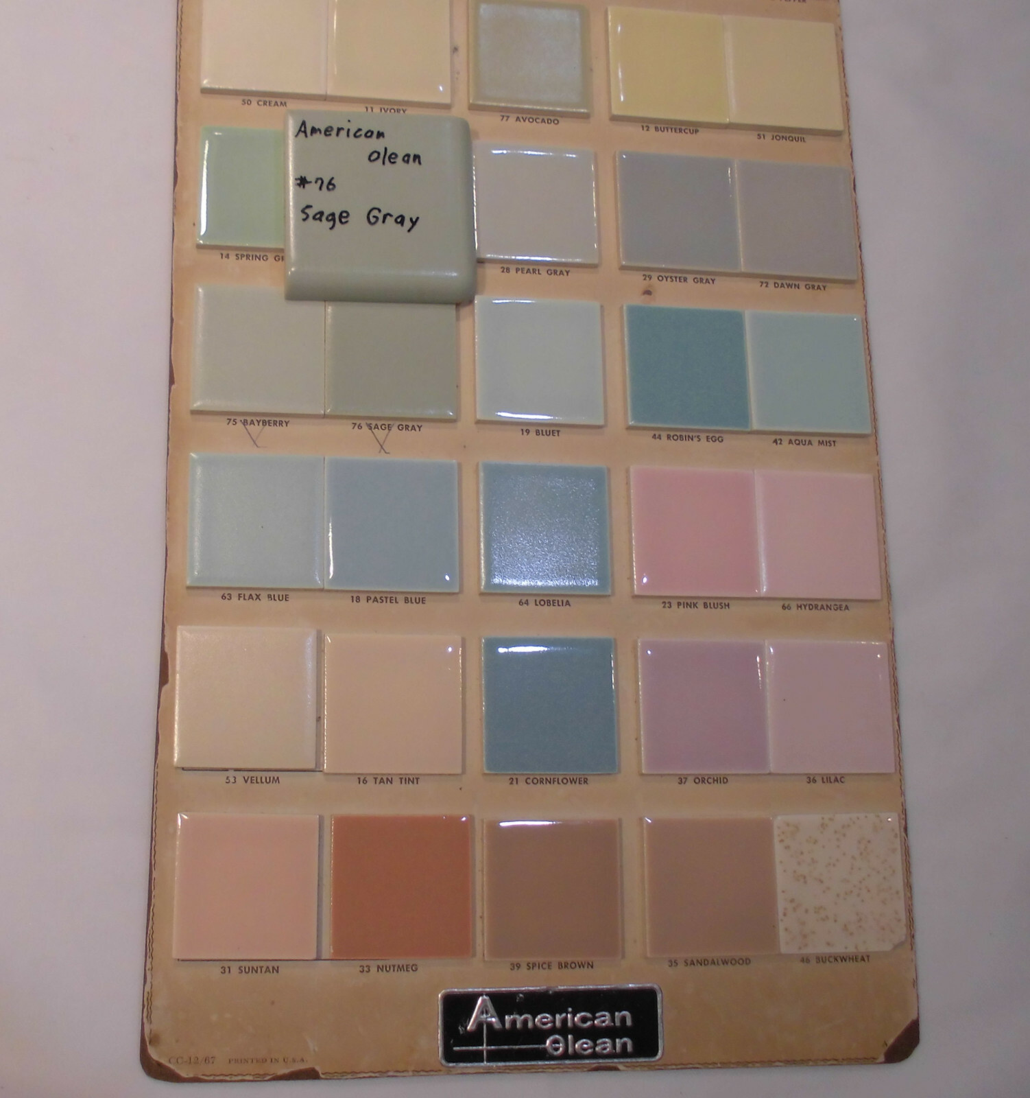 1 pc. Sage Gray 2″ X 2″ X 5/16″ Ceramic Surface Bullnose Corner Tile; Greenest