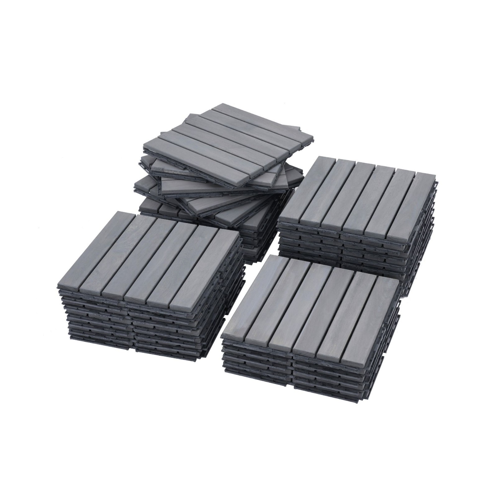 30 PCS Interlocking Deck Tiles Striped Pattern .12″ x 12″