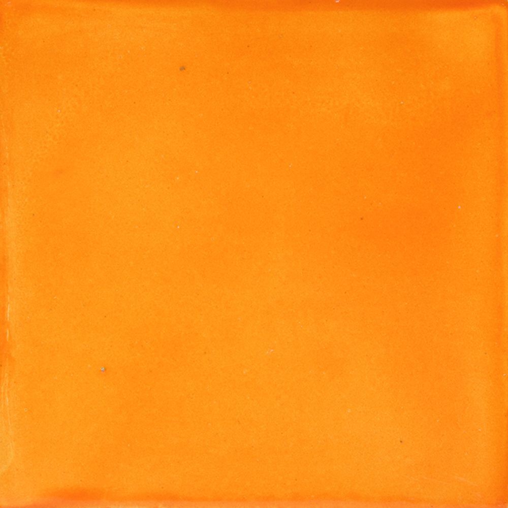 Single-color Talavera orange wall tiles for bathroom kitchen – Mostaza Deslavado