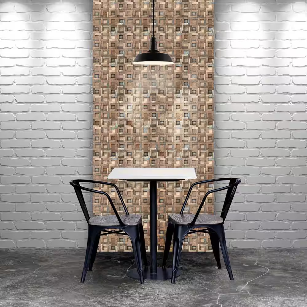 11-7/8 In. X 11-7/8 In. X 3/4 In. Freeport Boat Wood Mosaic Wall Tile Natural (1