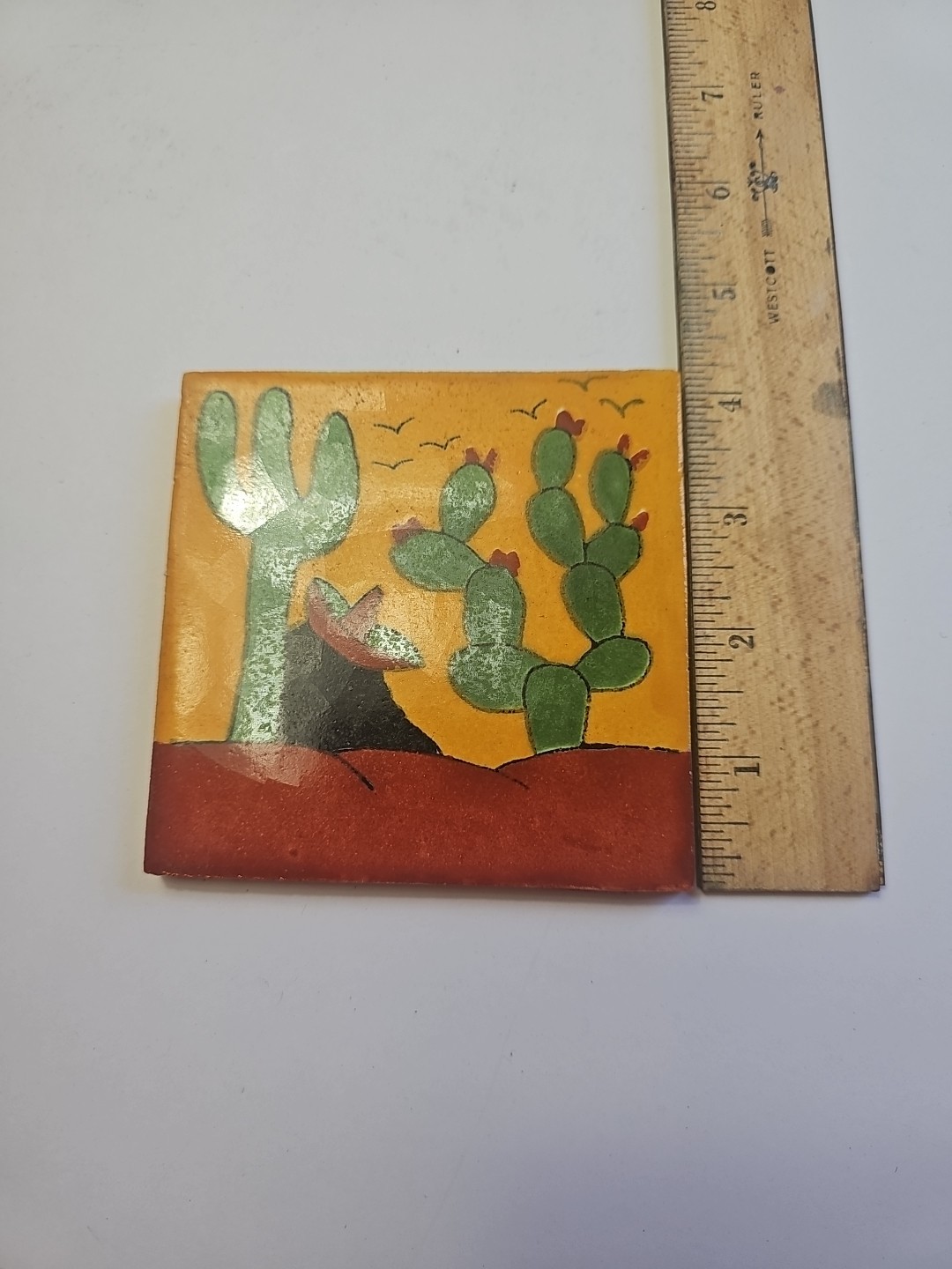 Talavera Mexican Decorative Ceramic Tile 4.25″ Square Lot Of 19 Ranchero