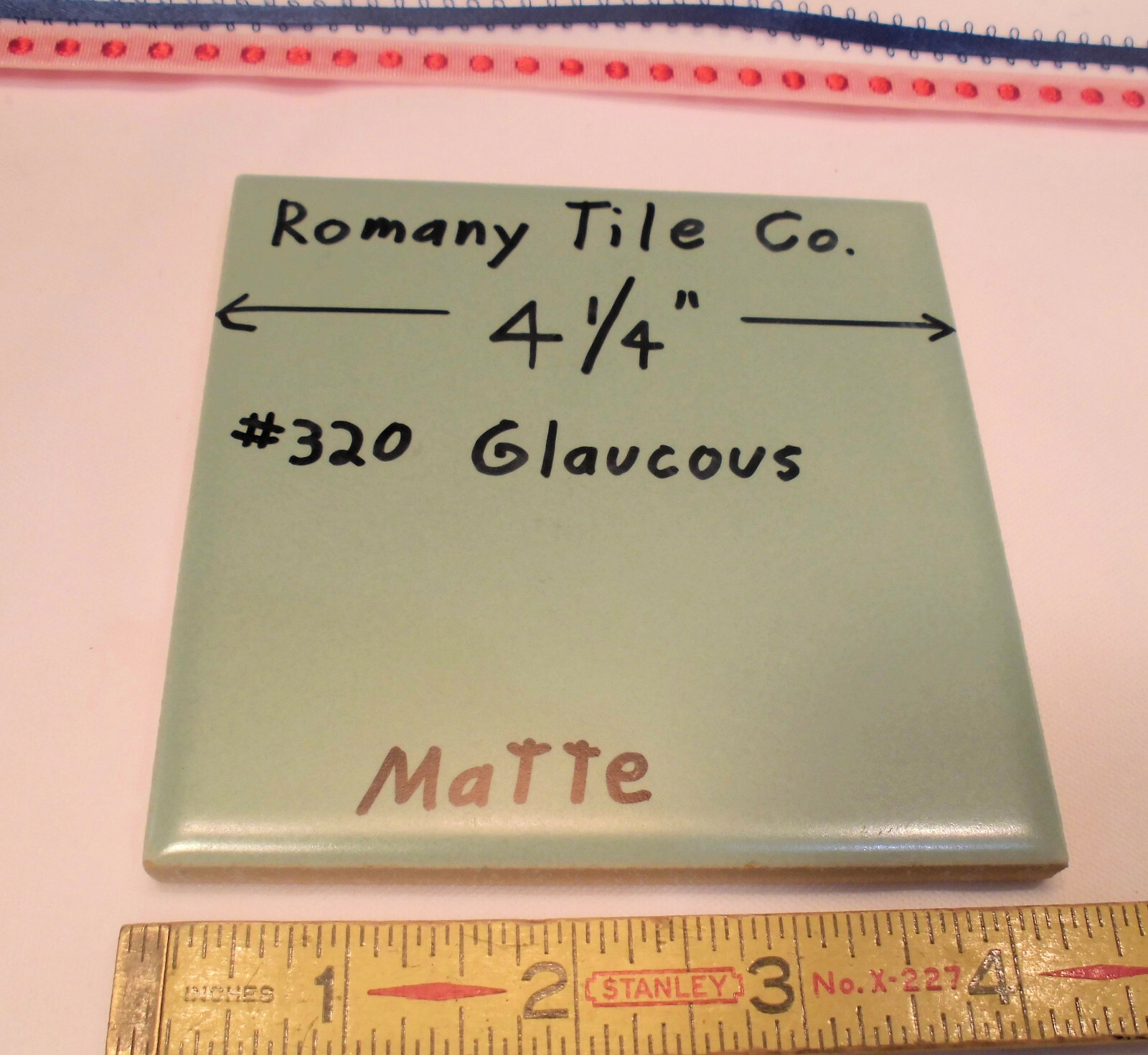 1 pcs. Vintage *Bluest-Green* Ceramic Tile…4-1/4″ Matte Finish by Romany NOS