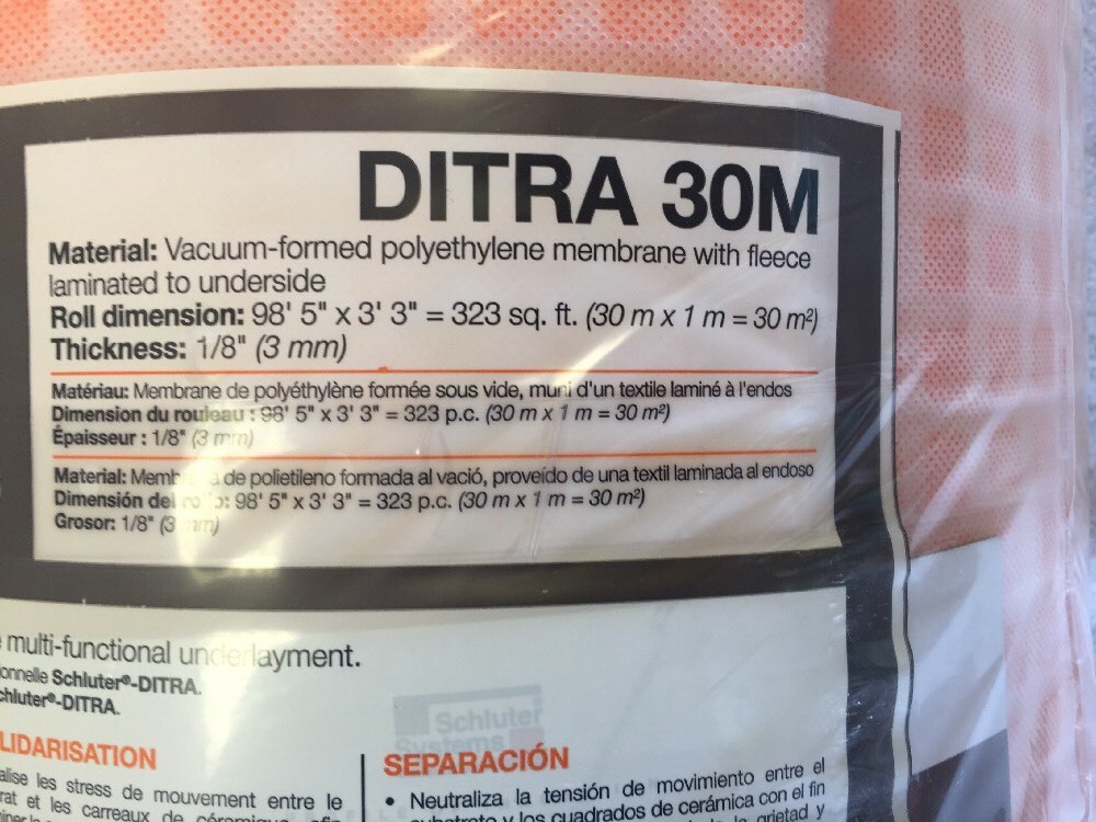 Schluter DITRA Uncoupling Membrane Tile Flooring Underlayment 323sqft. Full Roll