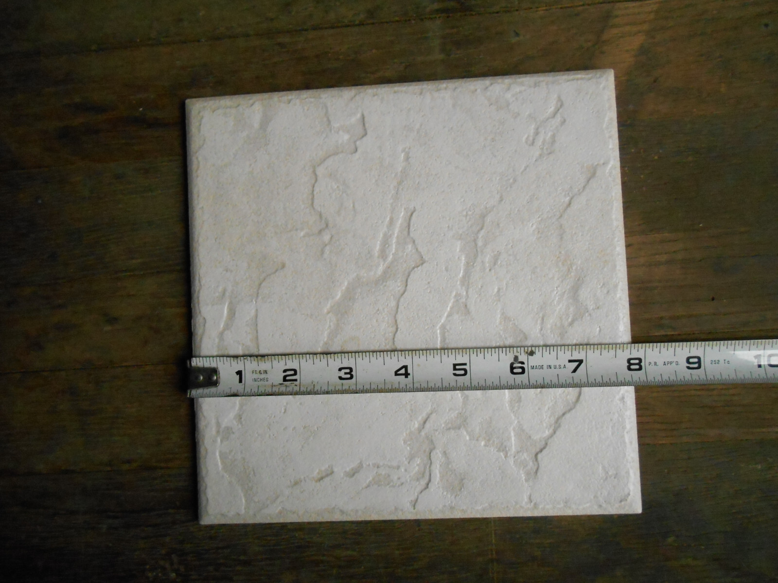 Beige/Cream Ceramic 8×8 Textured Wall/ Floor Tile Stone Look