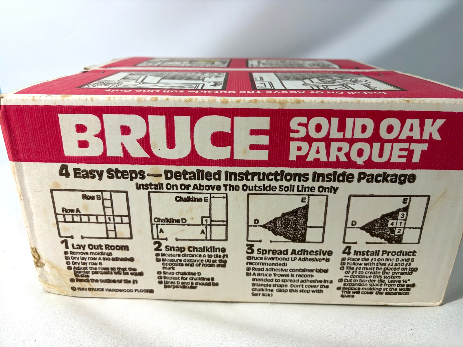 Bruce Solid Oak Parquet Flooring 20 Sq Ft. HCU-21 Chestnut Brown 5/16 x 12 x 12