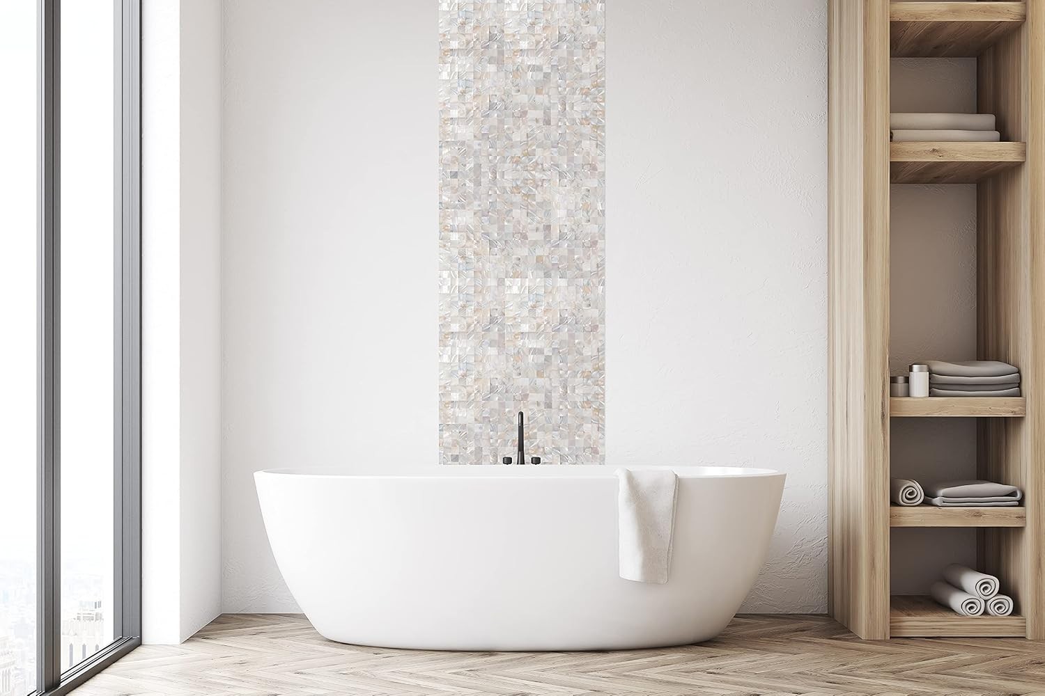 Polished Natural Mother of Pearl Peel and Stick Tiles – Luxurious DIY Upgrade