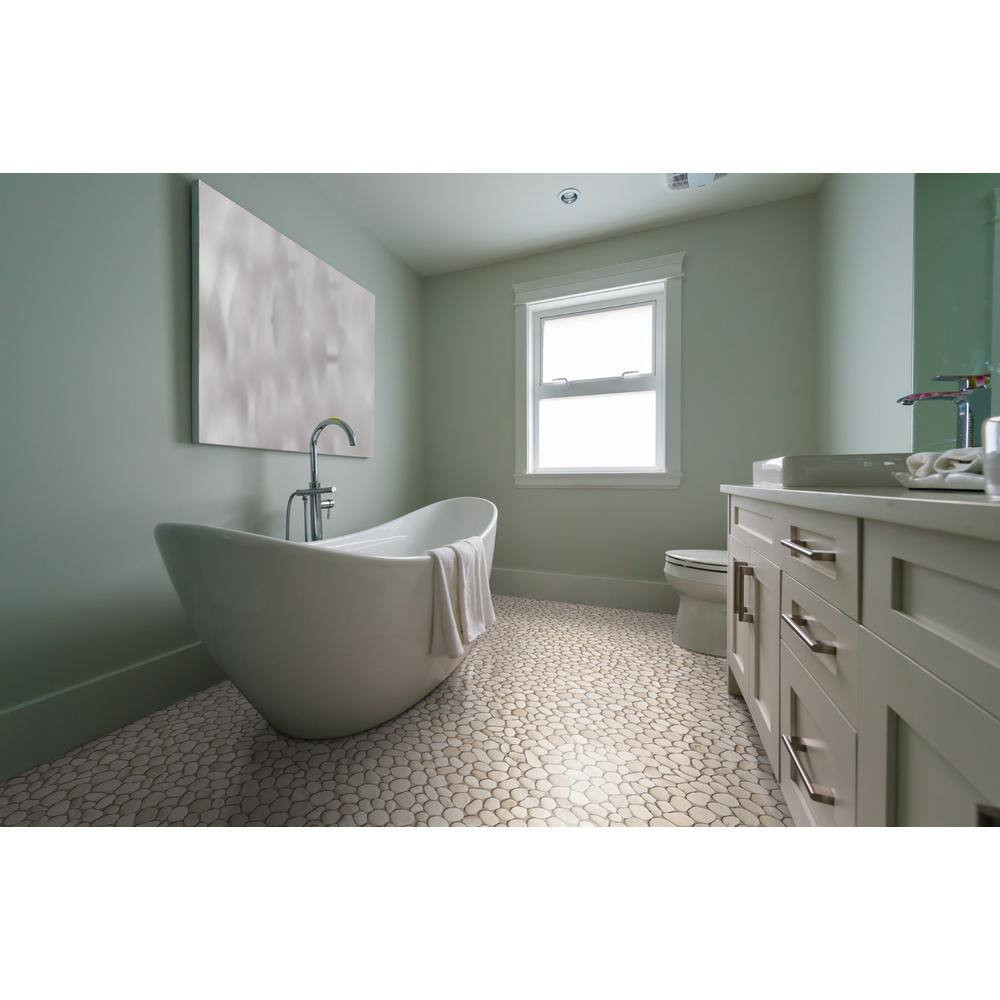 Classic Pebble Tile Tan 11-1/4 In. X 11-1/4 In. X 12.7Mm Mesh-Mounted Mosaic Til