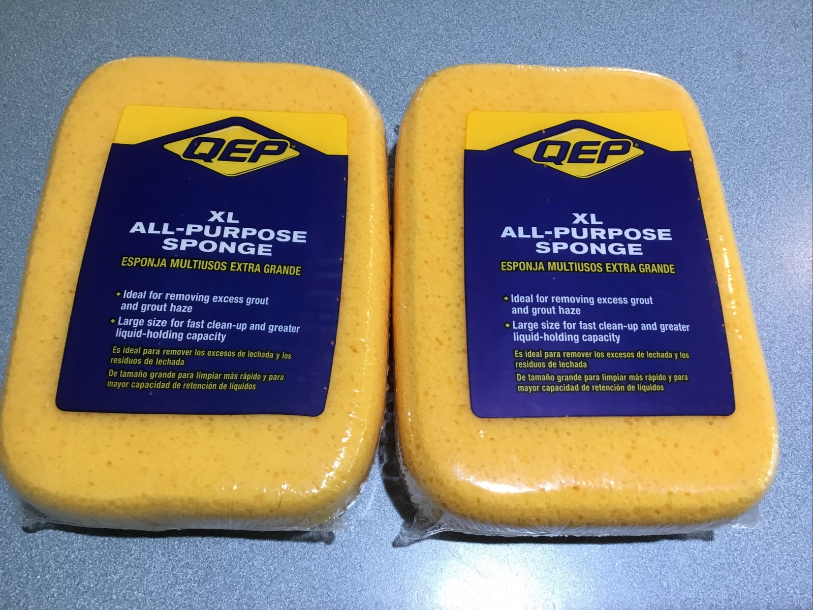 NEW QEP LOT 2 Extra Large 7-1/2″ x 5-1/2″ x 2″ Heavy Duty Grout Sponge FREE SH