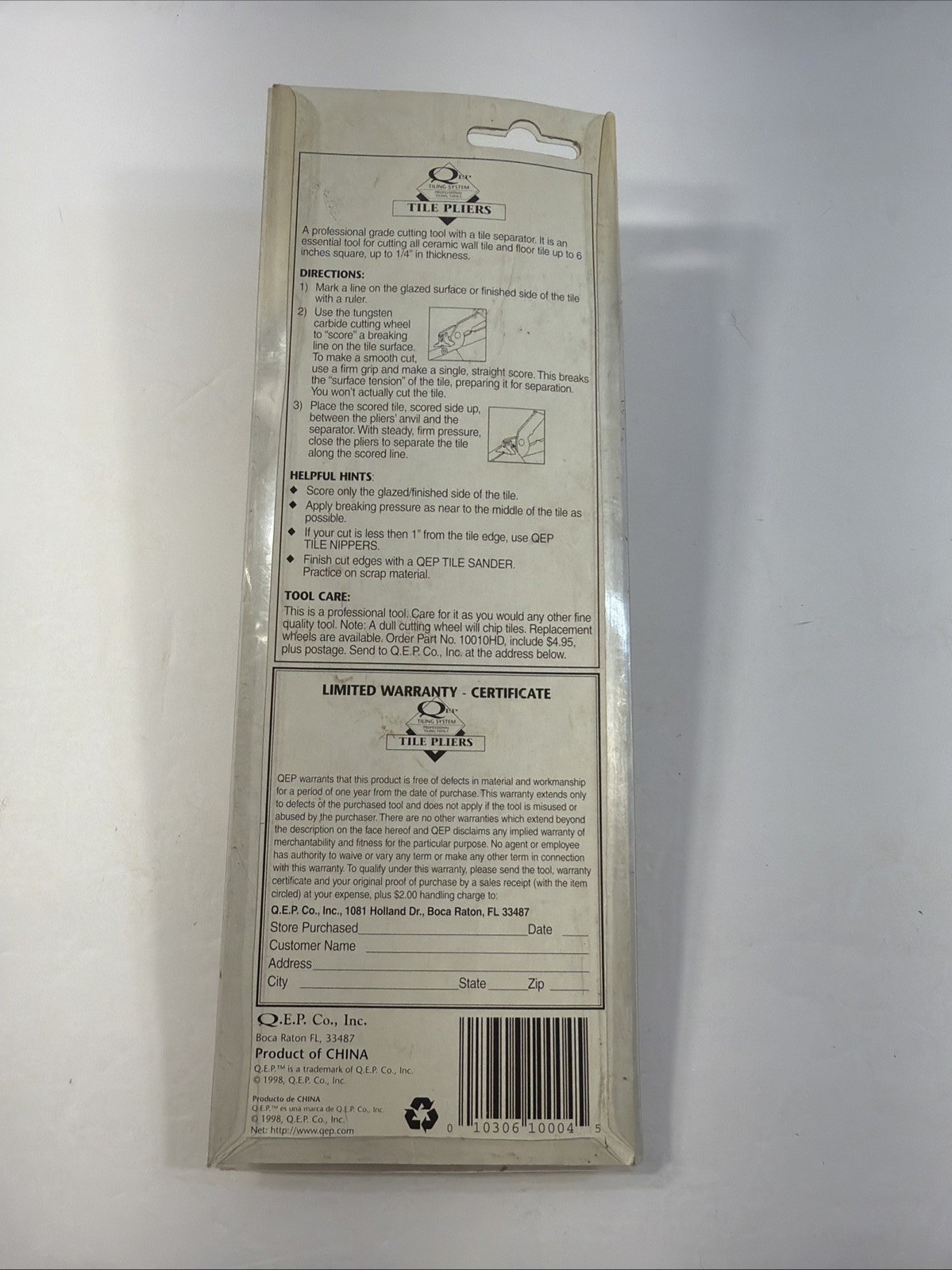 QEP Pro Installation Pliers – Tile Leveling System New Old Stock.