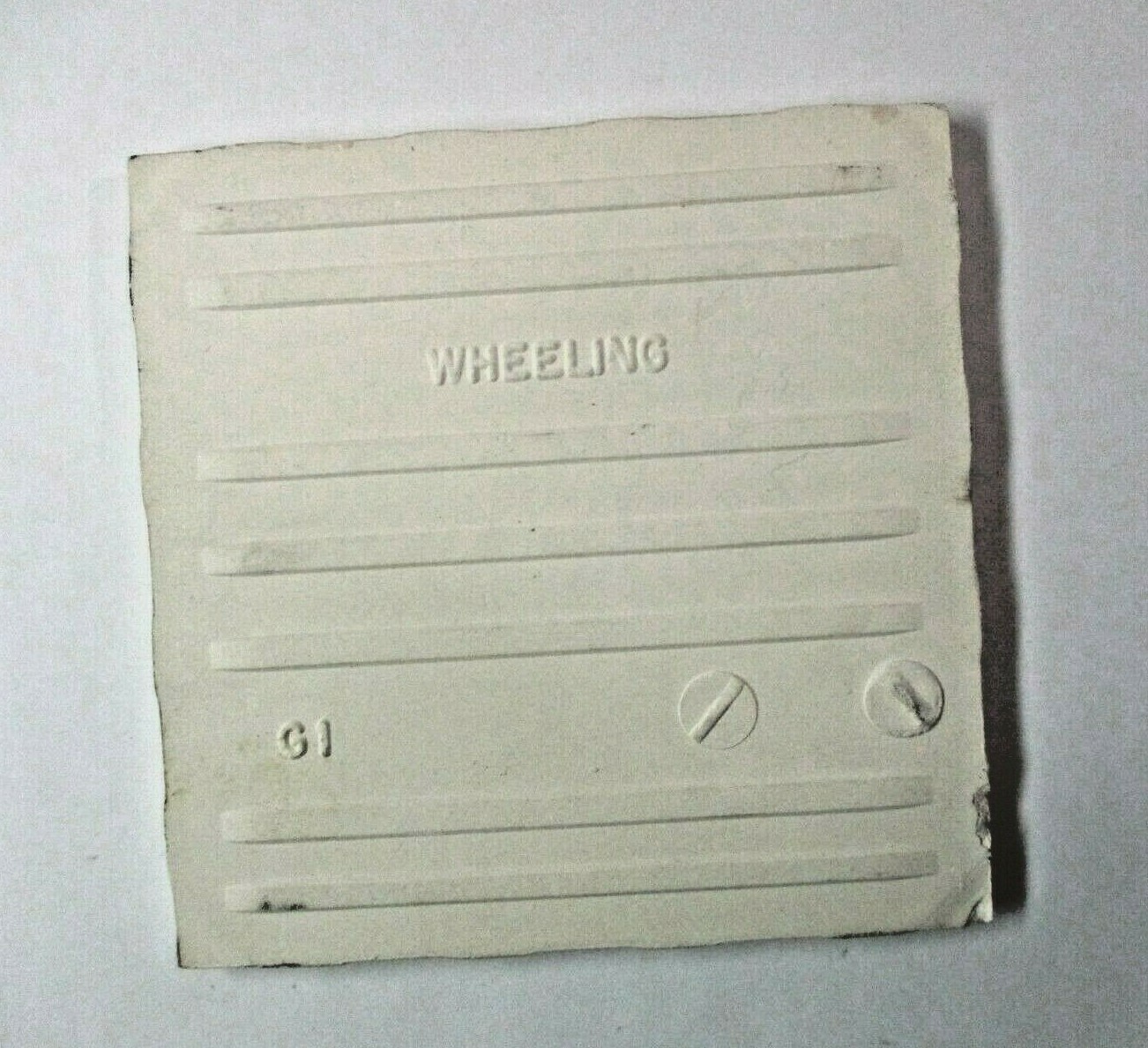 1 Tile Wheeling USA 4-3/8 Gloss Brown Specks Buckwheat on Beige Ceramic Wall MCM
