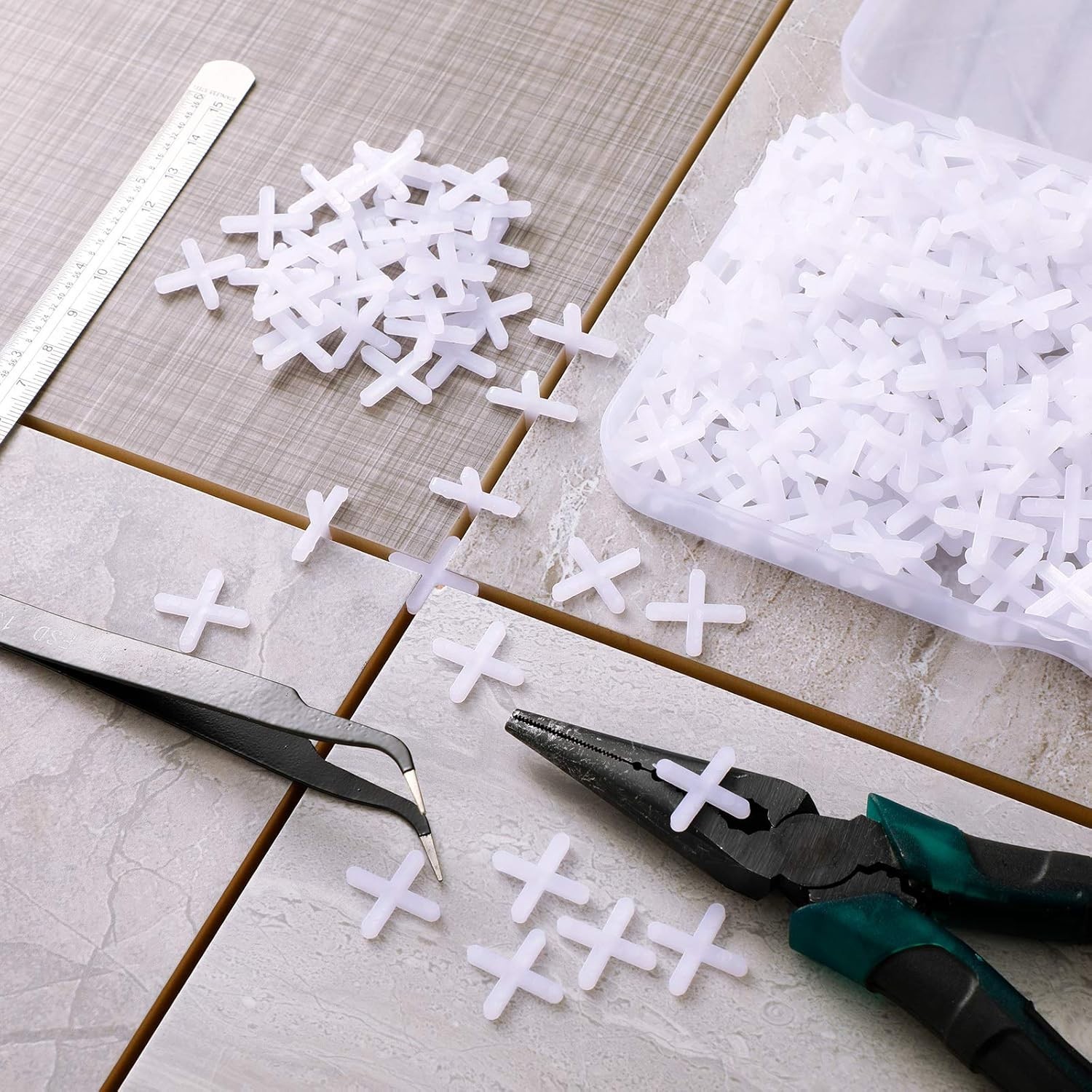 500 Pieces Tile Spacers Levelers 1/4 Inch for Ceramic Stone Installation