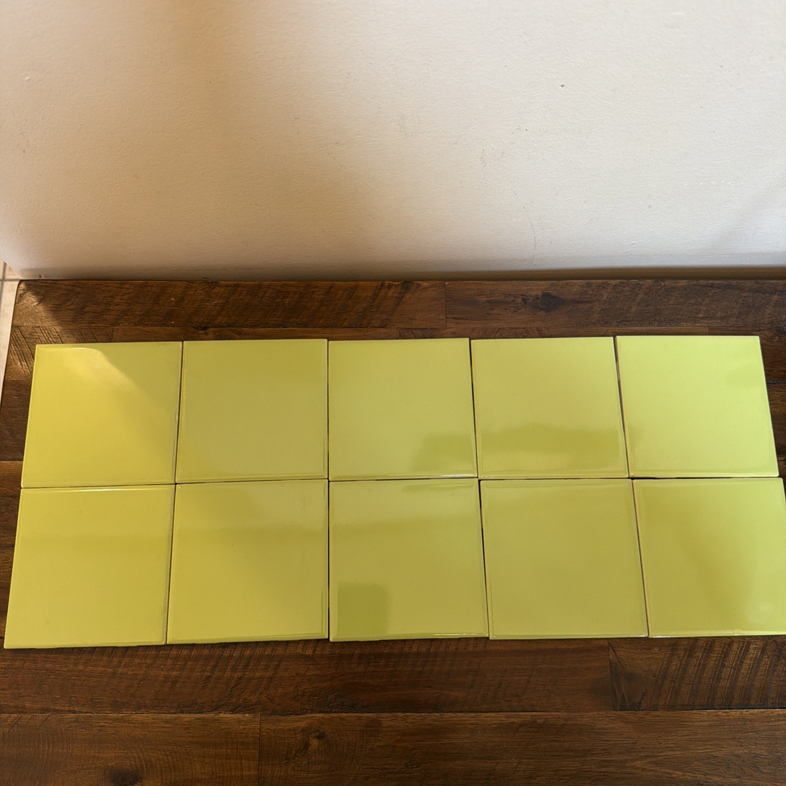 Lot Of 10 Vintage Green Tile Bathroom Replacement Craft Made In USA