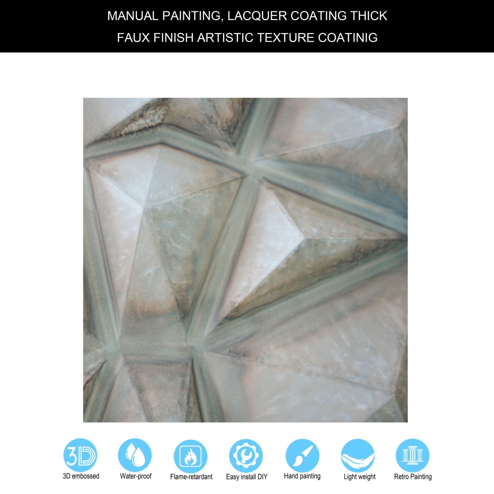 Decorative Fancy Tiles Aged Artwork Panels PLM101 Washed brown 10pcs PAINTSDECOR