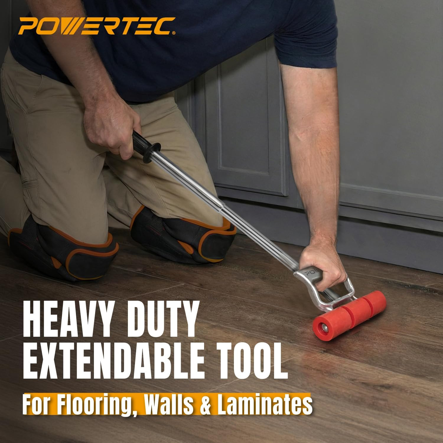 Extendable Floor and Wall Roller for Vinyl Flooring, Tile & Linoleum Roller with