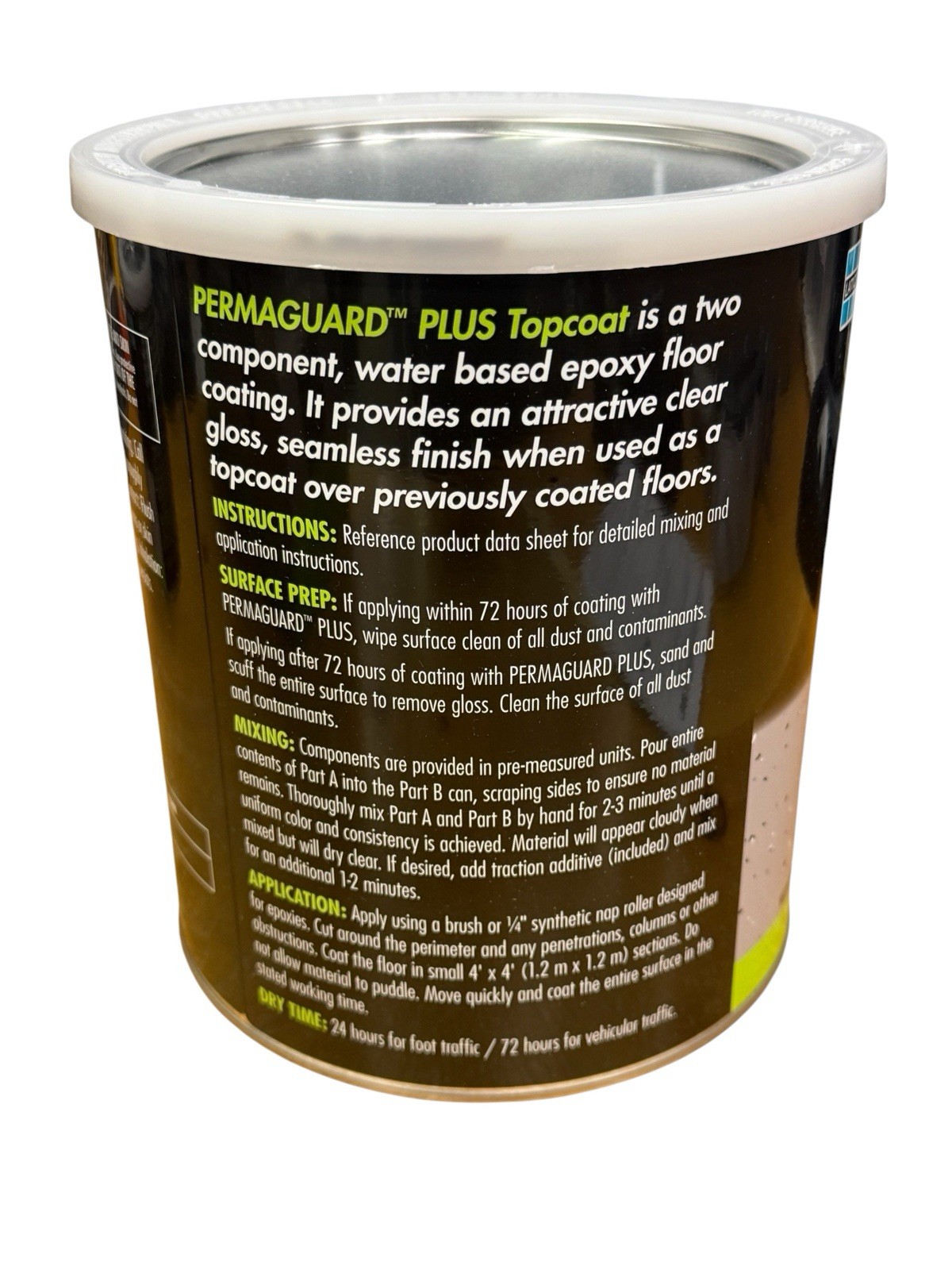 Garage Floor Epoxy Clear Topcoat Kit Gloss 400-500 Sq Ft PermaGuard Plus NEW