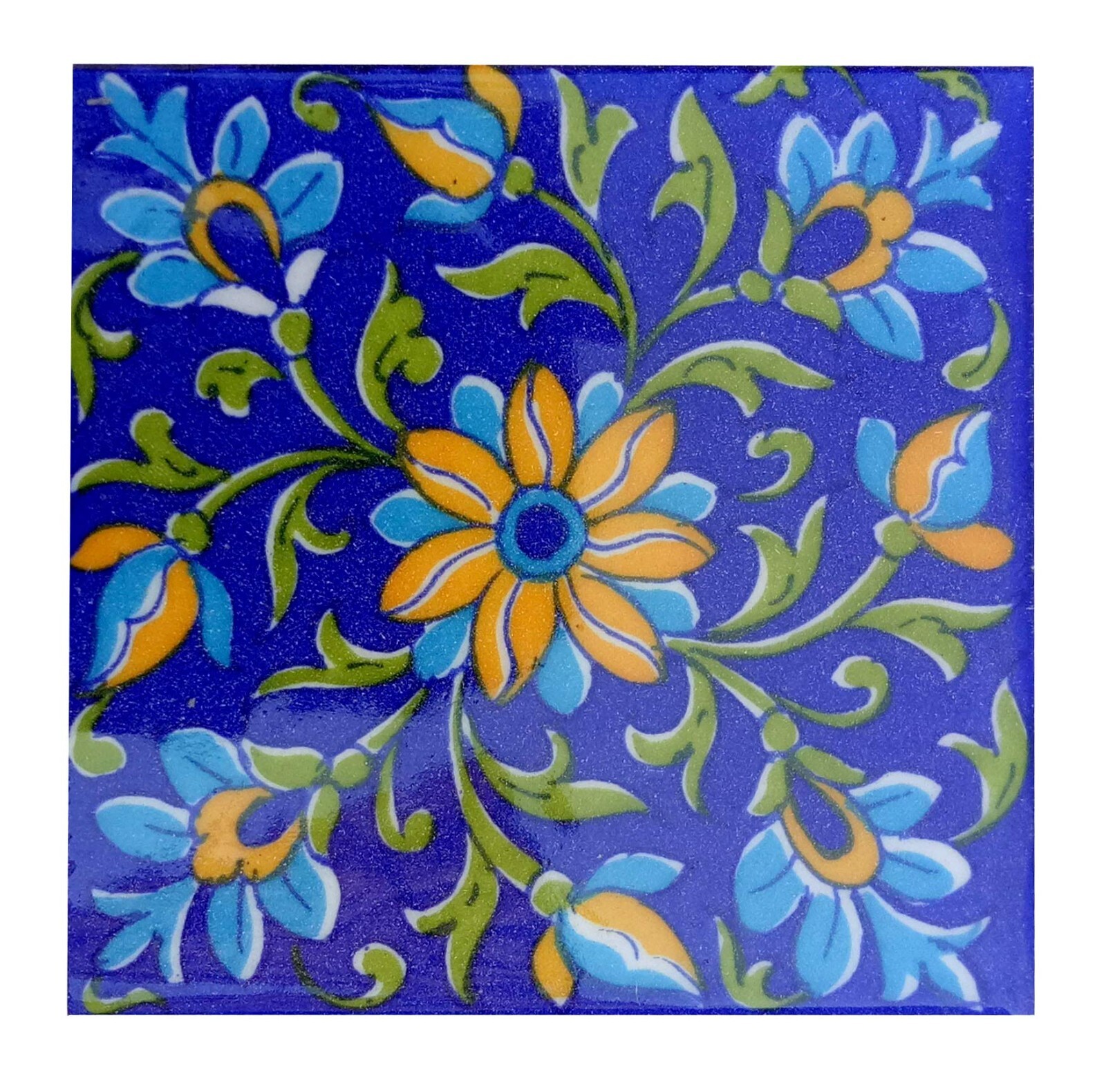 Designer Interior Exterior Flooring Wall Ceramic Tile Multi, 4 x 4 in Set of 6