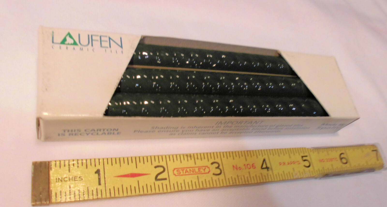 6-pack: Dark Green: Ceramic Liner-Pencil-Sizzle Tiles: 1/2″ X 6″ Twist Pattern