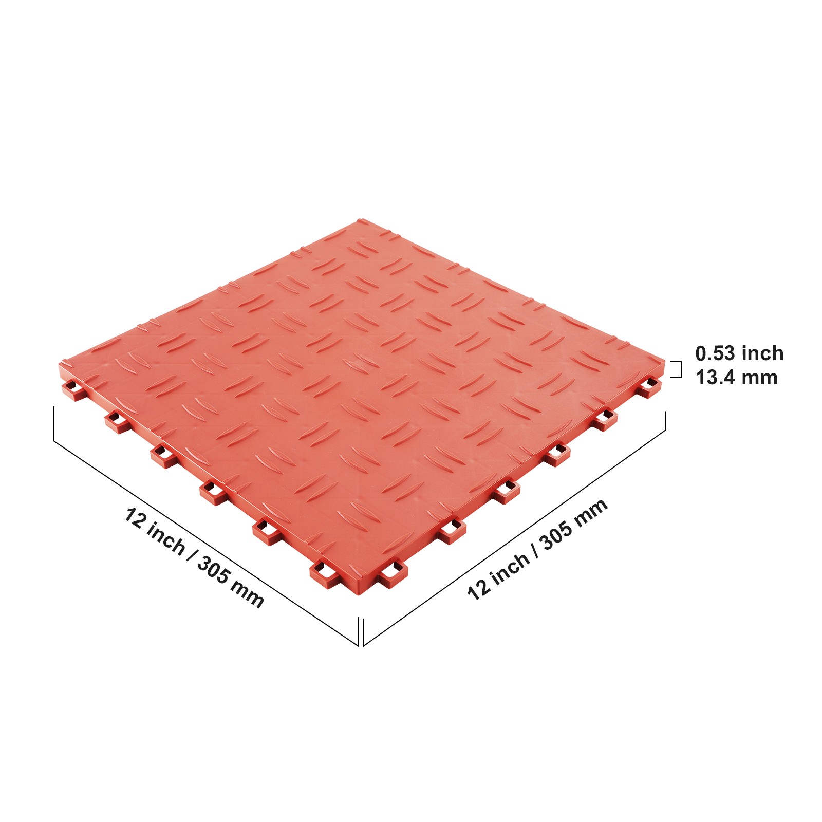 VEVOR Garage Tiles Interlocking 12×12 in 25 Pack Garage Flooring Tiles Red