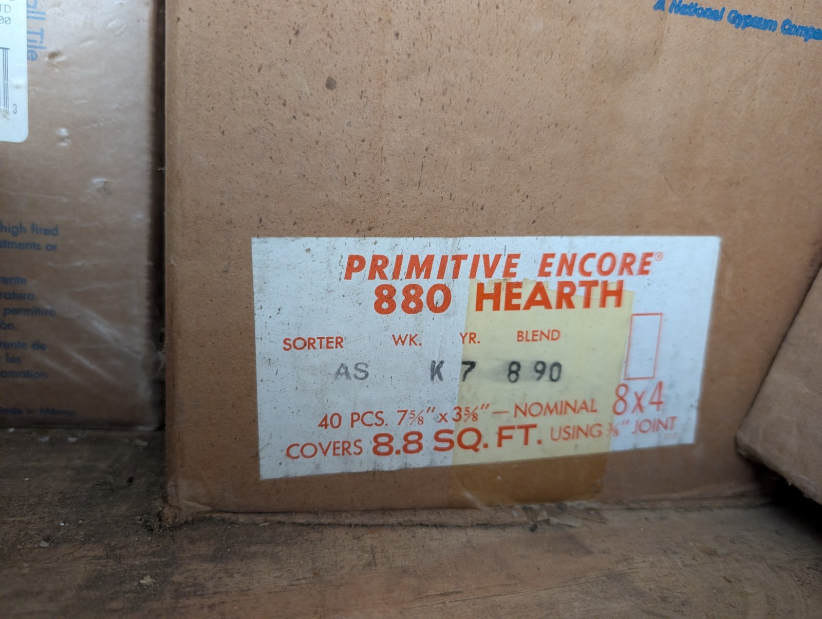 1 Pc American Olean Primitive Encore Unglazed Tile 7-5/8″ X 3-5/8″ HEARTH #880