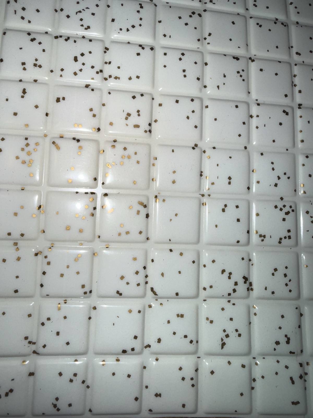 MID CENTURY Modern Decro-Tile Gold Fleck Self Sticking VINYL PANELS (16)