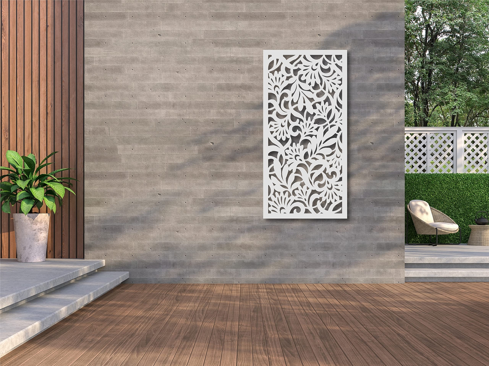 avines Decorative Wall Art Panel 48″ L X 24″ W X 3/8″ H White Color Pvc Board P