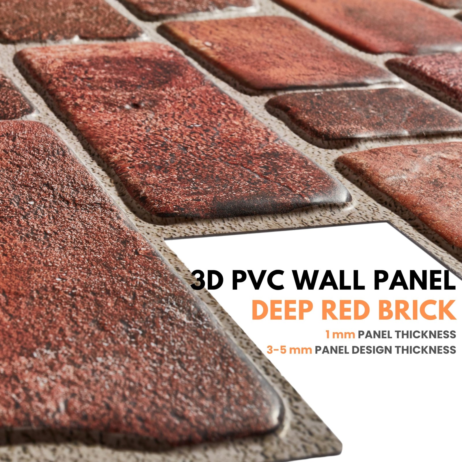 3D Faux Brick Wall Panels – 10 Sheets, 4.6 sqm – Decorative PVC Cladding