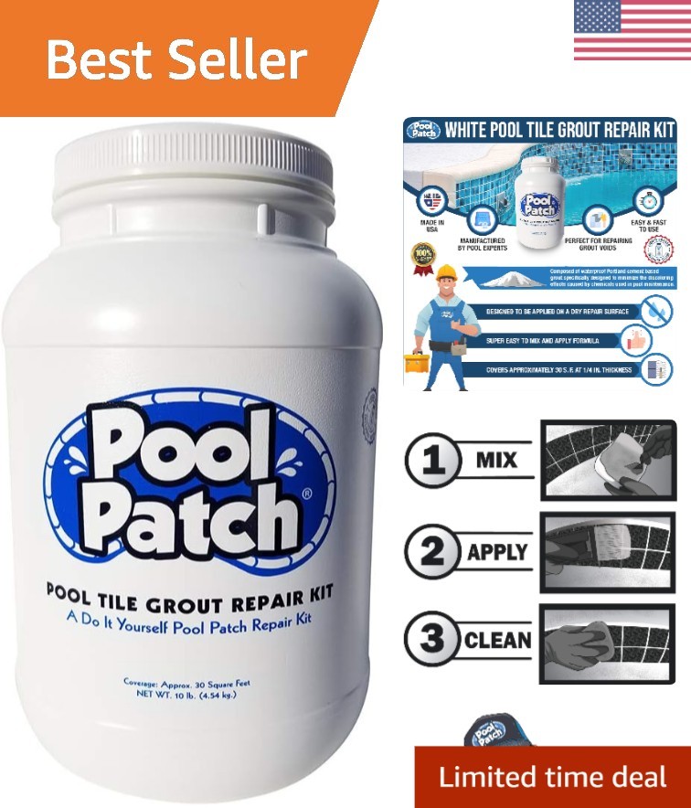 Innovative Pool Tile Grout Repair Kit – Waterproof 10 lb Tub for Quick Fixes