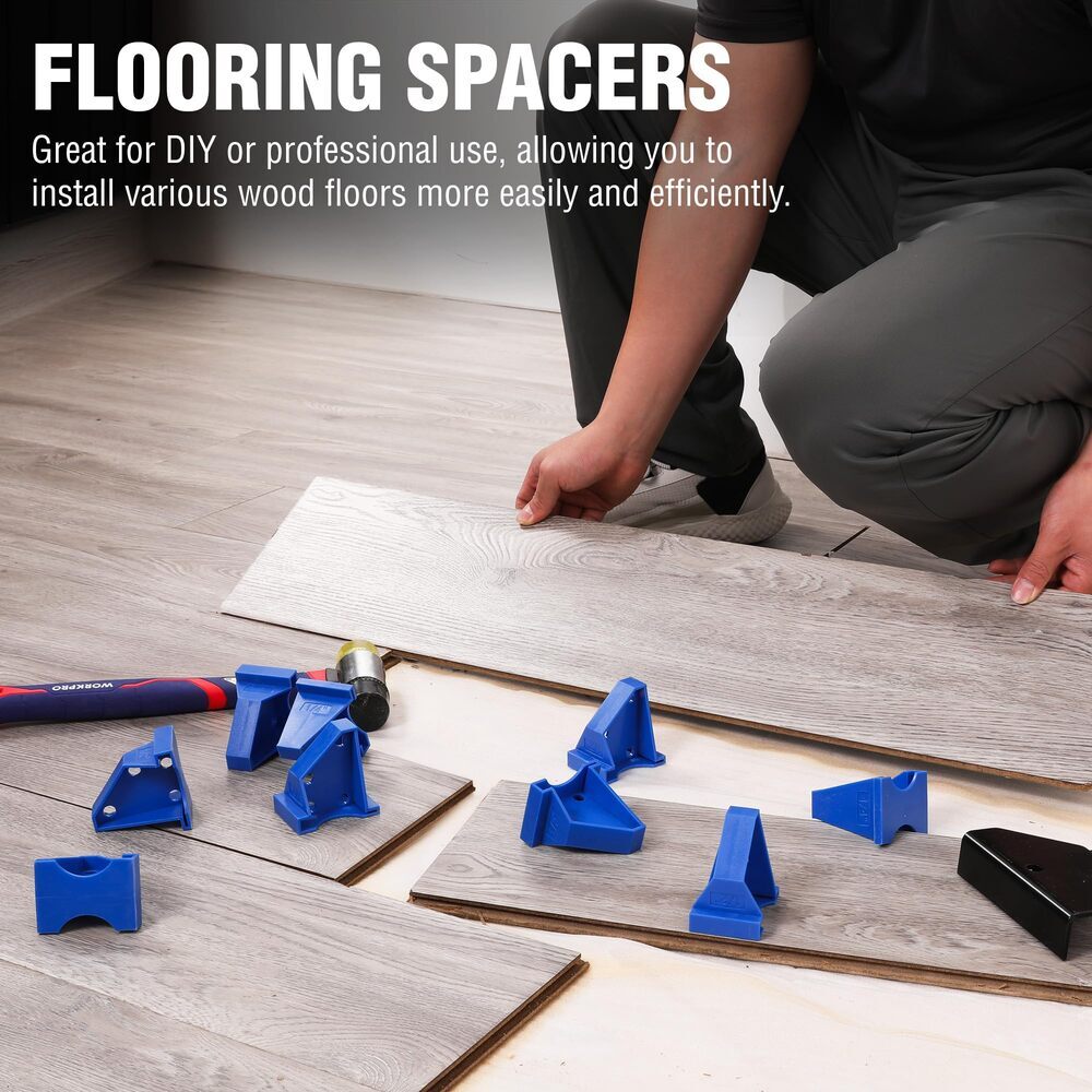 WORKPRO 40-Pack 2 In 1 Floor Spacer Laminate Flooring Spacers w/1/2″ & 1/4″ Gaps
