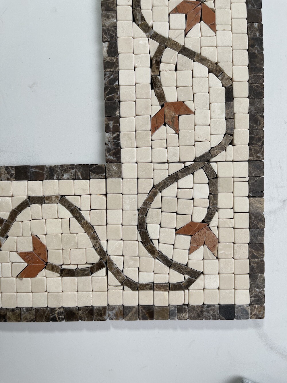 B4682CT Marble Mosaic Border Decorative Accent Tile Edera Sienna 4×4 Tumbled