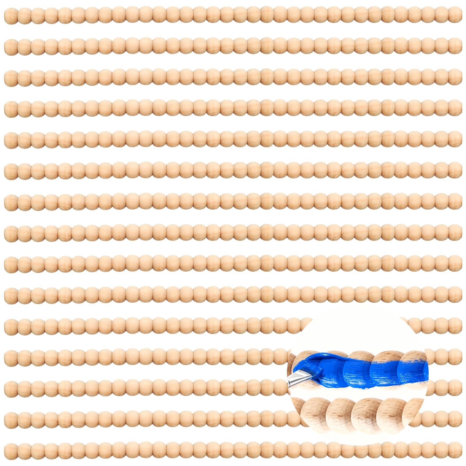 Half Bead Wood Decorative Trim Molding 15pcs- 17 Inch Unfinished 3D Decorativ…