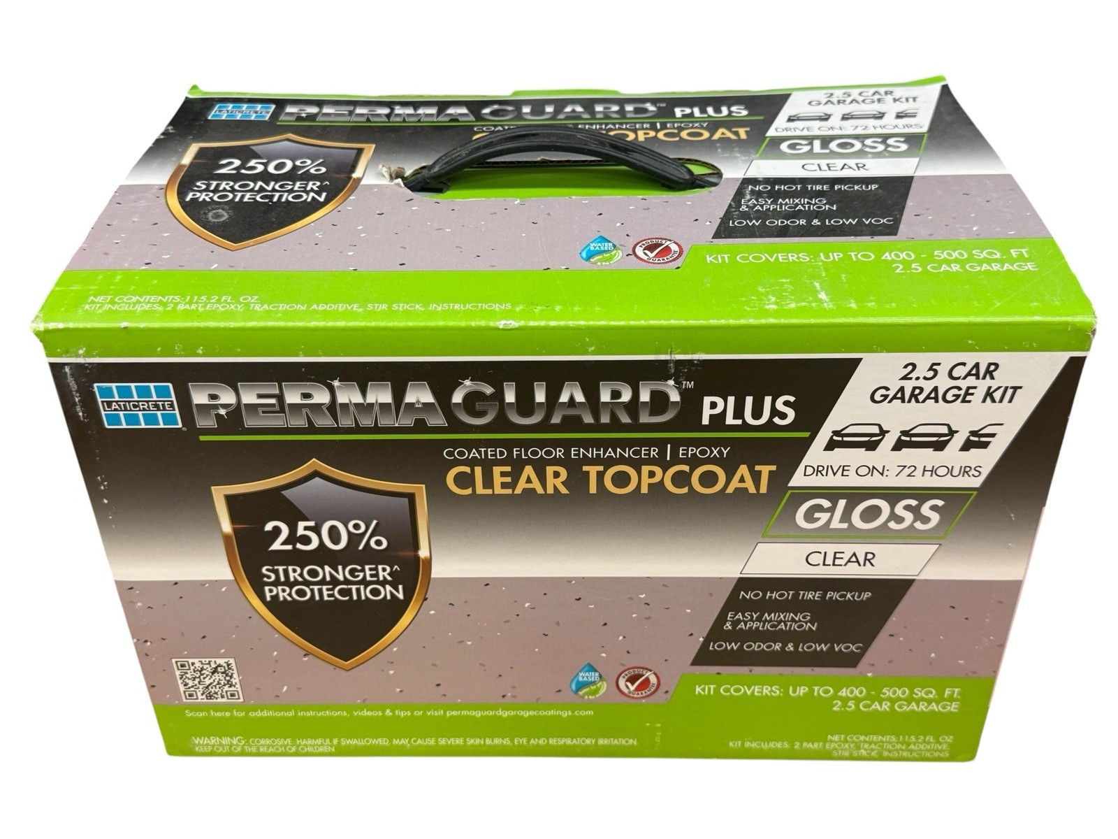 Garage Floor Epoxy Clear Topcoat Kit Gloss 400-500 Sq Ft PermaGuard Plus NEW