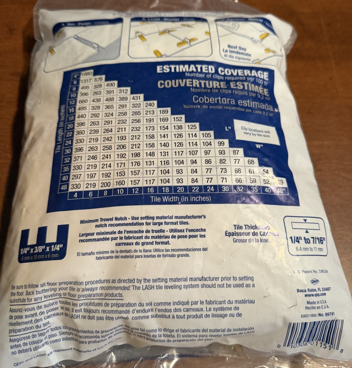 QEP Lash Tile Leveling System Pack (100 Clips + 100 Wedges) 1/16″