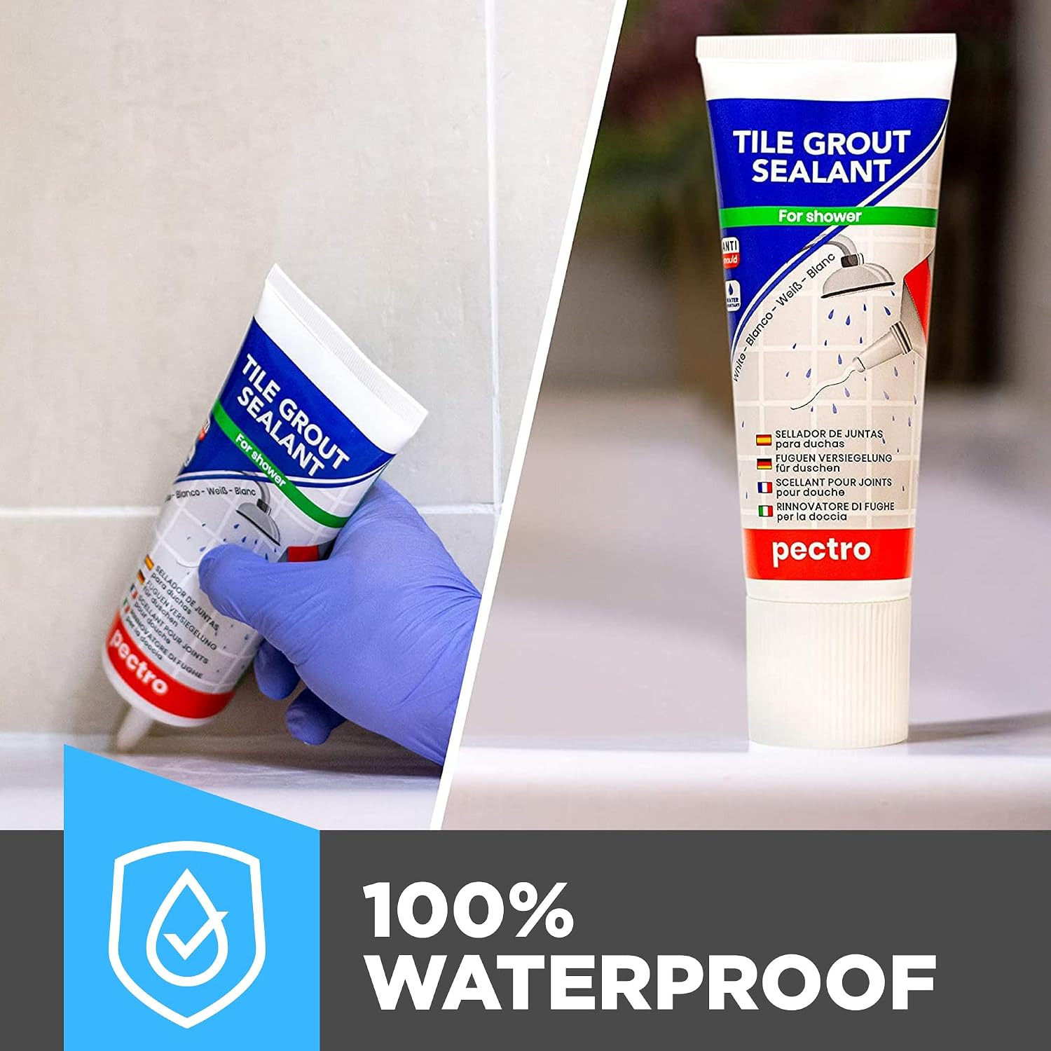 Waterproof Tile Grout Sealer – XL 6.62 oz Tube for Shower & Bathroom – Fast D…