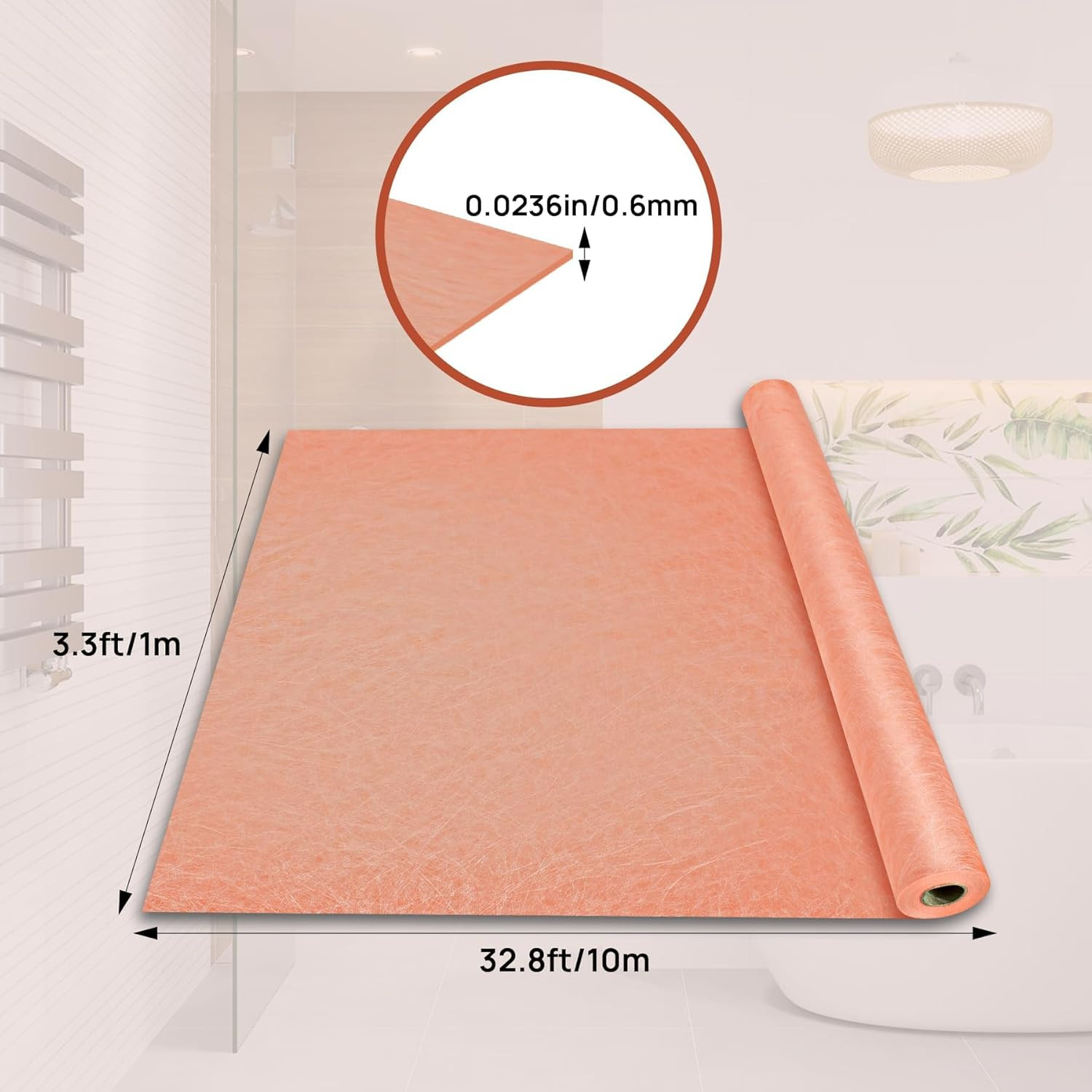 Shower 20 Mil Shower Waterproofing Membrane 3.3 Ft X 33 Ft Roll (108 Sq.Ft) – PE