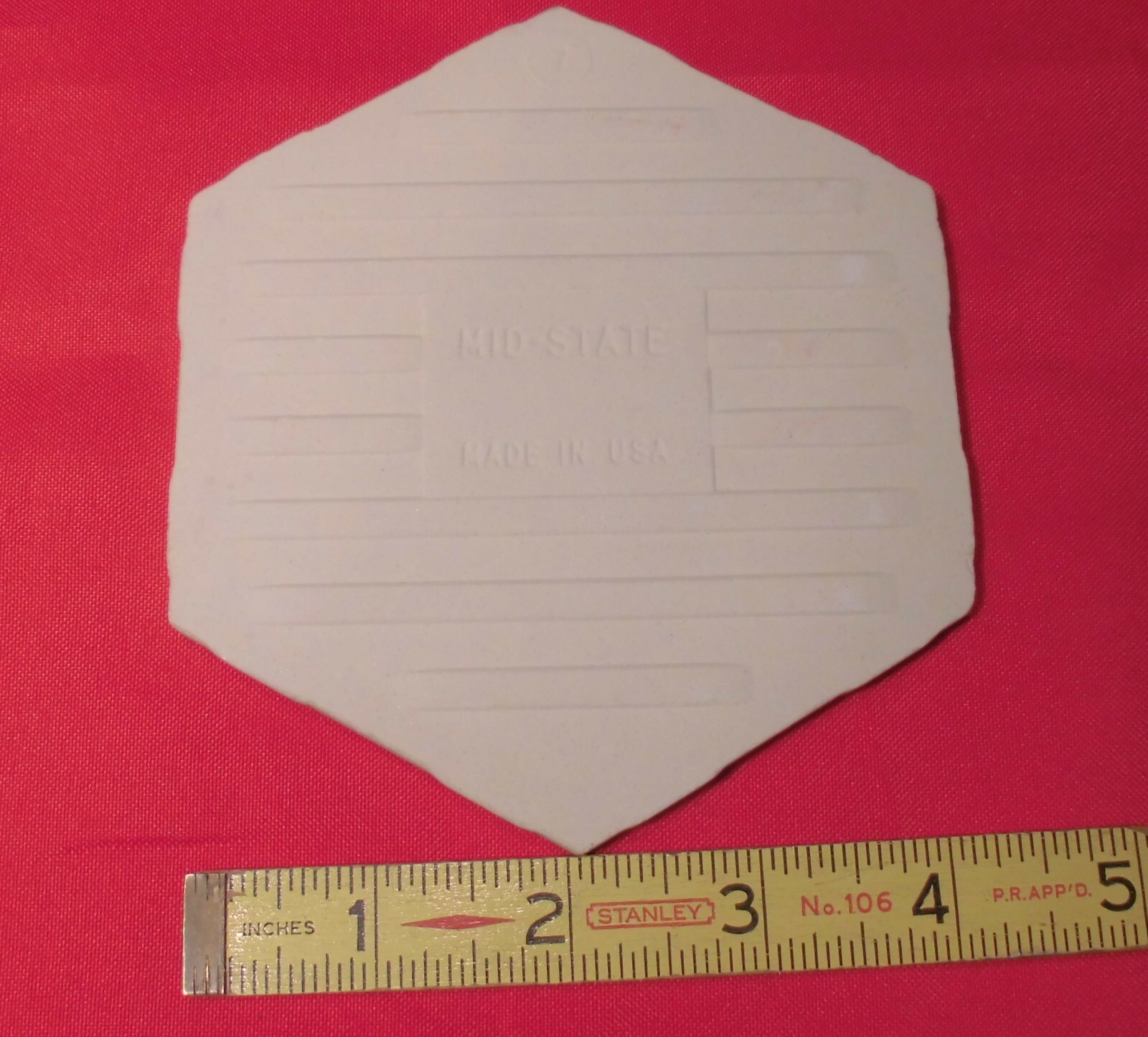 1 pc. Hexagon Ceramic Tile 4-5/16″ Crystalline, Antique White Color by Mid-State