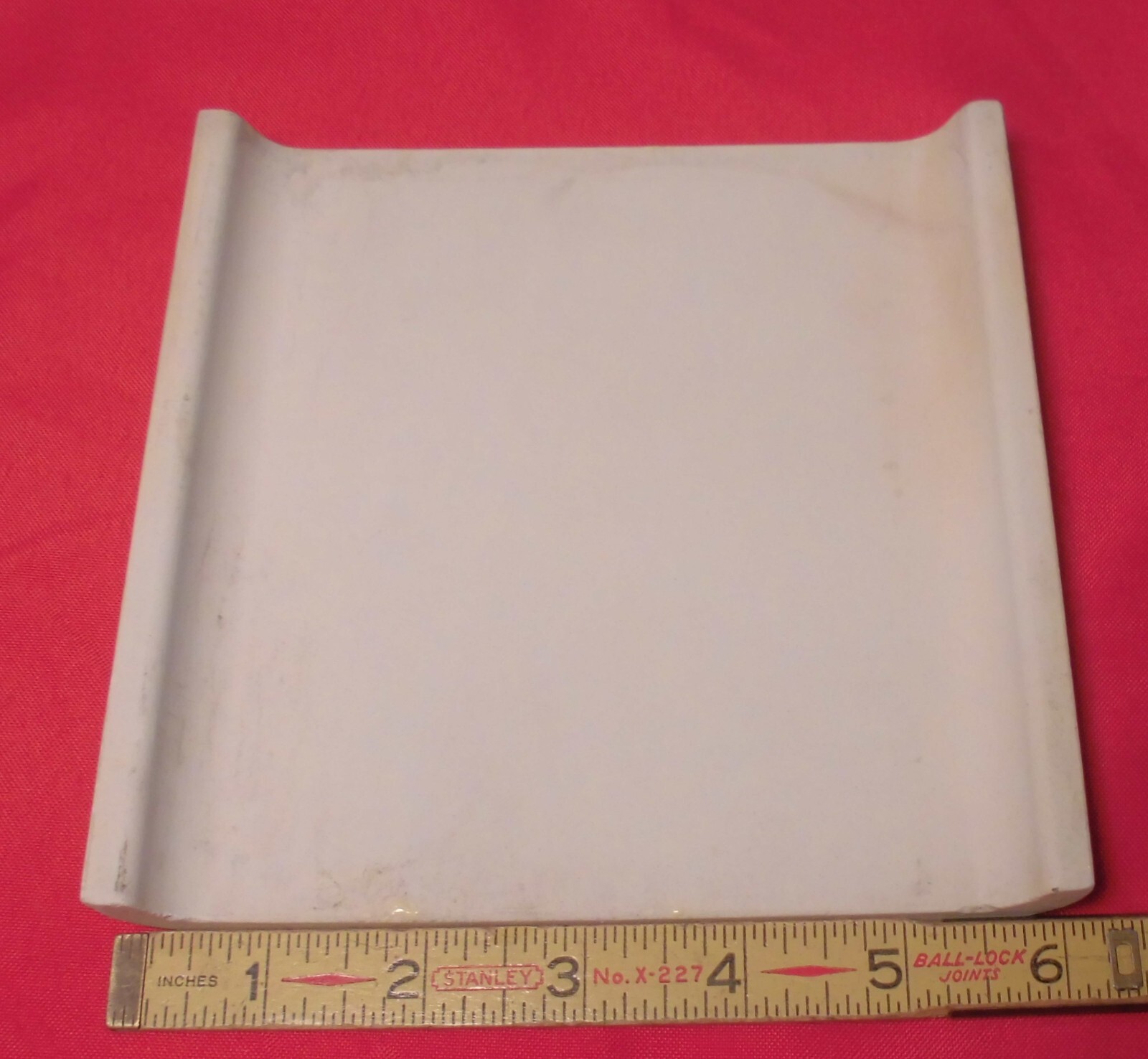 1 pc. Autumn Yellow 6″ x 6″ Double Radius Bullnose Glossy Ceramic Tile: NOS